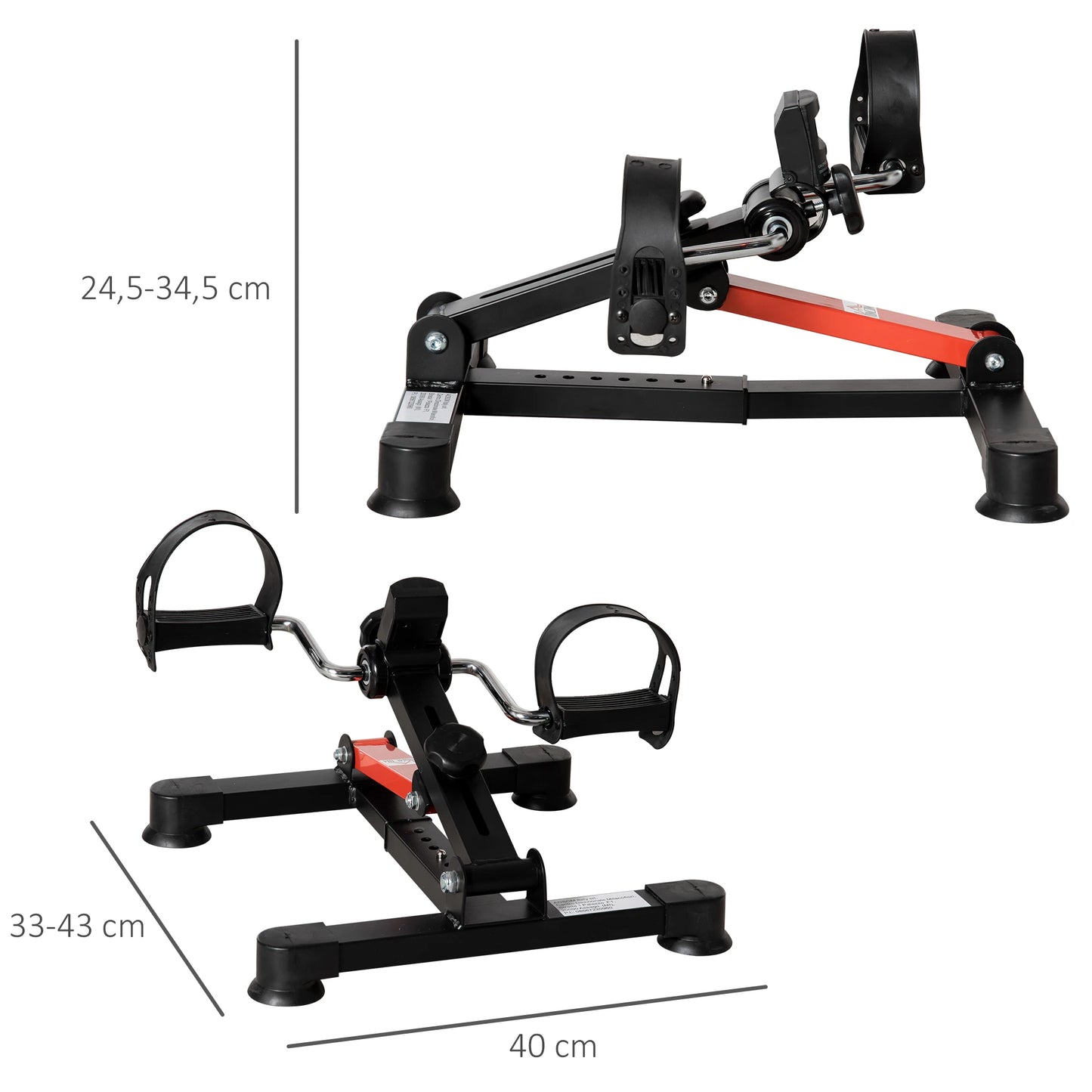 Homcom Mini Exercise Bike with Adjustable Height and Length Lcd Screen Black