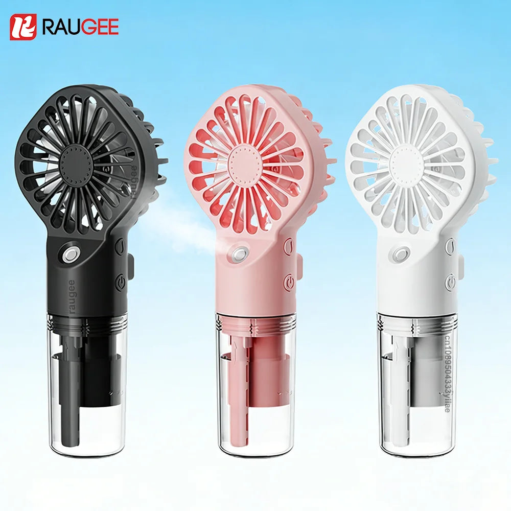 Portable Water Mist Fan Mini Handheld Spray Fan USB Rechargeable Humidifier Fan 4 Speeds Powerful Wind Outdoor Personal Hand Fan