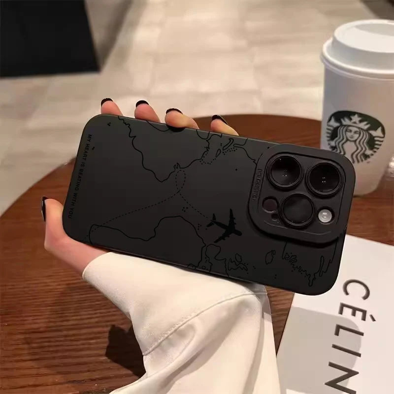 Travel-nspired Airplane Route Desian Case For Xiaomi Mi 11 Lite5G 14T 14 13T 13 12T 12 Poco X7 F5 X5 X3 X6 M6 F6 Pro Back Cover
