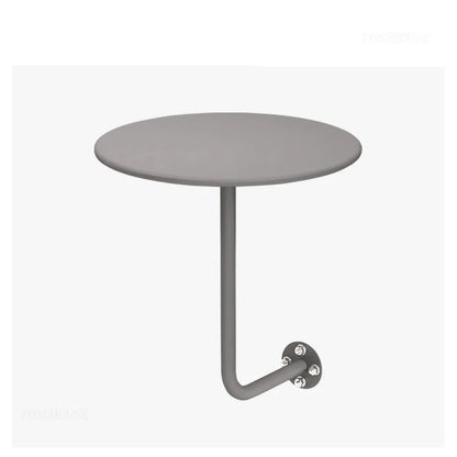 Wall Mounted Coffee Table, Round Floating Side Table, Metal Space Saving End Table for Living Room Bedroom Balcony Cafe