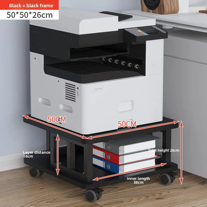 Low Profile Floor Mounted Office Desktop under Desk Printer Copier Storage Ra Home Use Mobile Organization elf