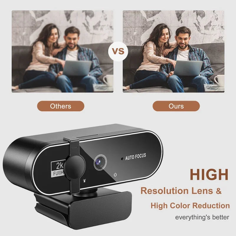 Lenovo 4k Hd Mini Webcam With Microphone Full Hd 2k Webcam Autofocus Usb Webcam For Auto Focus Pc Laptop Video Shooting Camera