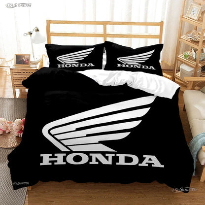 HRC-HONDA Motorcycle logo Duvet Cover Comforter Bedding sets Soft Quilt Cover and Pillowcases for Teens Single/Double/Queen/King