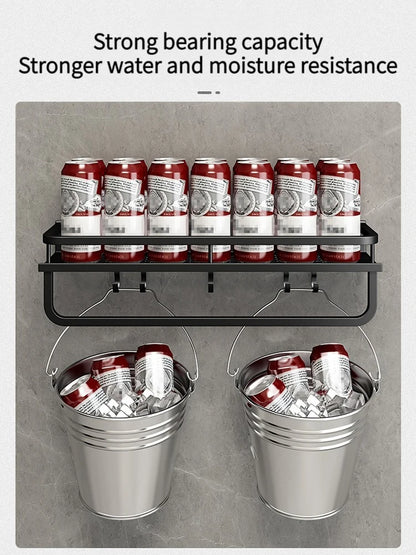 50CM/60CM Aluminum Bathroom Shelf Shelves Shampoo Makeup Storage Holder Kitchen Organizer Wall Mounted Rack Access