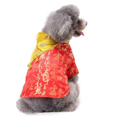 Traditional Chinese Pattern Pet Clothing Warm and Comfortable Dog Clothing for Small and Medium Dogs Thick Pet Cotton Coat