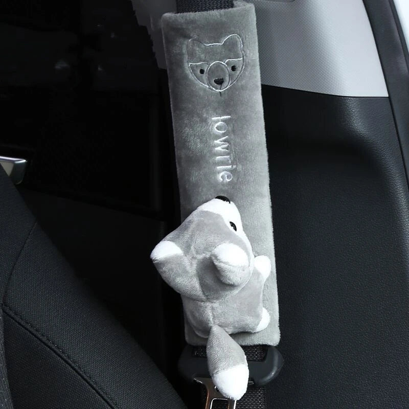 Cute Cartoon Car Seatbelt Cover Seat Belt  Harness Cushion  Shoulder Strap Protector Pad for Children/ Kids Toy animal Ornaments