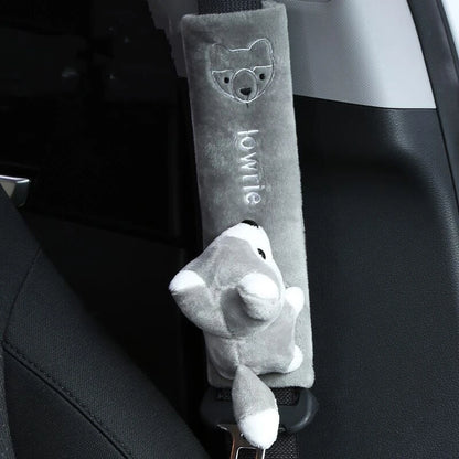 Cute Cartoon Car Seatbelt Cover Seat Belt  Harness Cushion  Shoulder Strap Protector Pad for Children/ Kids Toy animal Ornaments