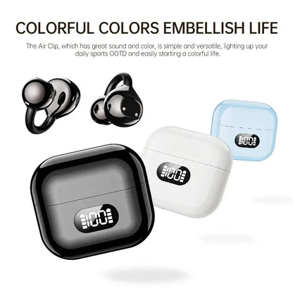 Ear Clip Style Open Ear Earbuds Wireless Bluetooth Stereo Audio Clear HD Calls Touch Controlled Portable Headphones for Sports