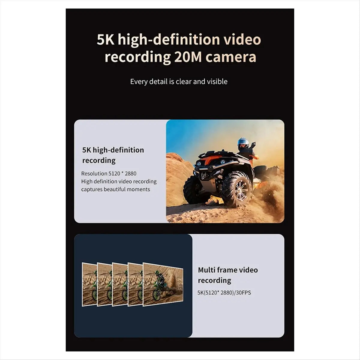 Action Camera 5K 30M Waterproof WiFi AI Voice Assistant EIS Action Sport Cam Bicycle Helmet Motorcycles