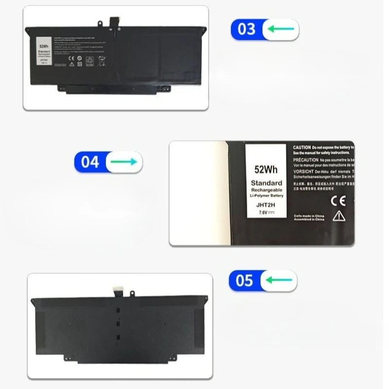 High-Quality 7.6V JHT2H Laptop Battery for Dell Latitude 7310 7410 Latitude 7410 Chromebook Enterprise Series