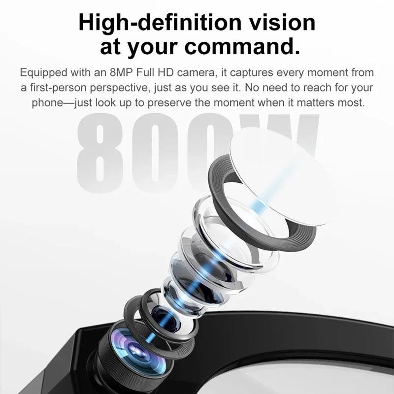 2027 Lenovo 8K HD AI Smart Glasses Real-time Translation 1600WDual Camera Bluetooth Call Shoot Audio Video Music Play Sunglasses