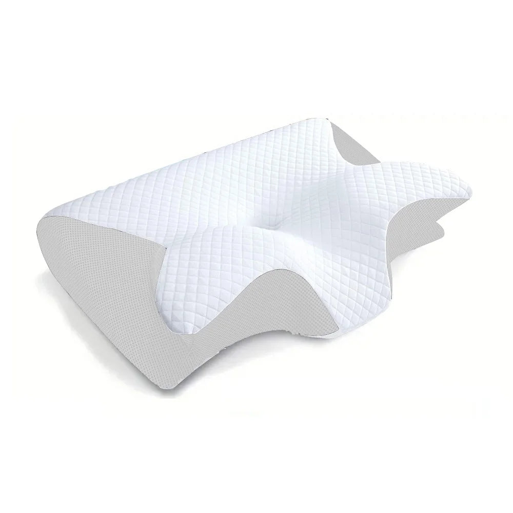 1 Stück Nackenstützkissen aus Memory-Schaum, 2-in-1 ergonomisches orthopädisches Konturkissen gegen Nackenschmerzen, konturiertes Stützkissen, Nackenkissen