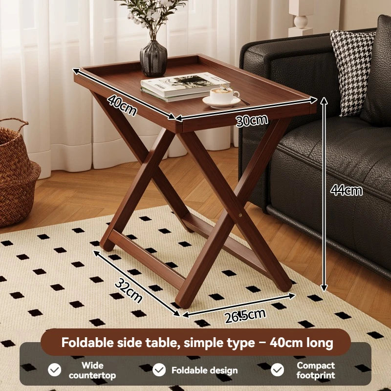 Folding Side Table,Durable Tv Tray Bed Table,Small End Table For Living Room, Bedroom