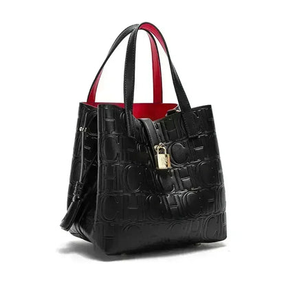 CH Women Tote Bag High Quality Pu Leather Top Handle Handbag With Lock Decoration Crossbody Shoulder Bag For Work Daily