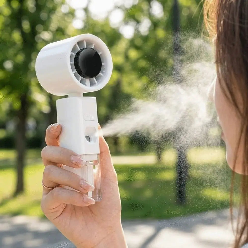 Portable Handheld Spray Fan Strong Wind USB Rechargeable Foldable Small Fan Low Noise High-speed Handheld Misting Fan