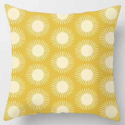Modern Simple Yellow Flower Pillowcase Home Sofa  Lumbar   Cushion  Pillow