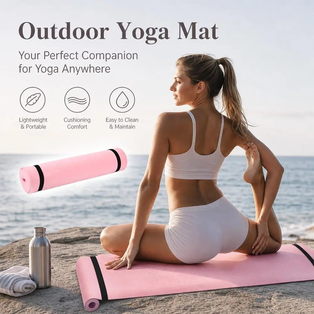 Yoga Pilates Mat 180x50cm Portable Non‑Slip Fitness Exercise Mat Balancing Mat Workout Pad For Home Gym Outdoor Sleeping Pad