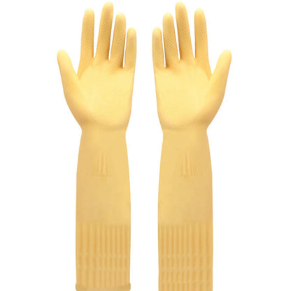 A pair of long rubber gloves with cow tendons, laundry, dishwashing, and cleaning gloves can protect your hands