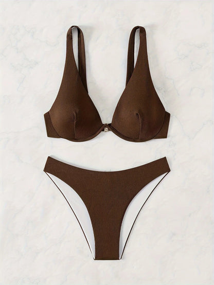 ZTVitality Sexy Solid Bikini Set 2024 New Arrival Biquini Push Up Undearwire Swimsuit Women Swimwear Summer Beachwear Brazliian