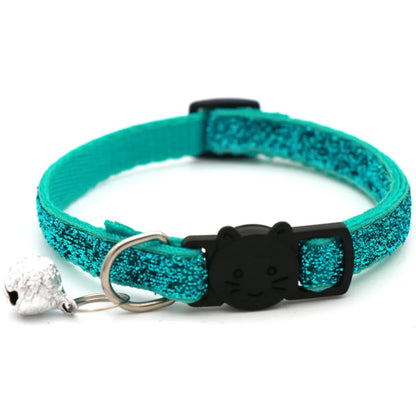 Cat Collar Adjustable with Bell Breakaway Adjustable Kitten Cat Sequin Collar Neck Strap Cat Pet Supplies Puppy Accessories