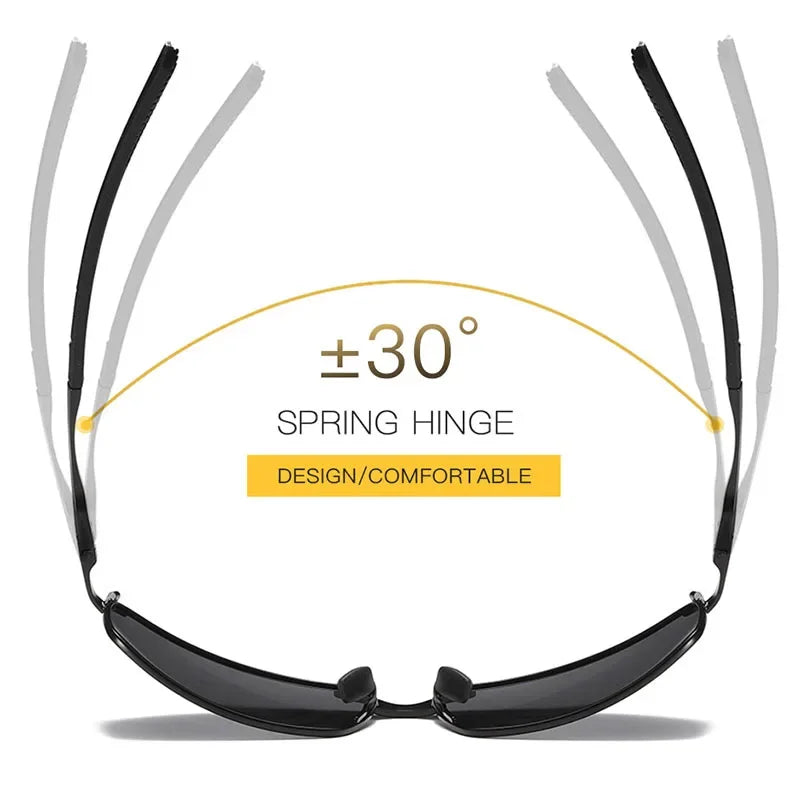 Photochromic Men Polarized Sunglasses Male Metal Square Glasses Driving Sun Glasses UV400 Outdoor Sports Cycling Goggles