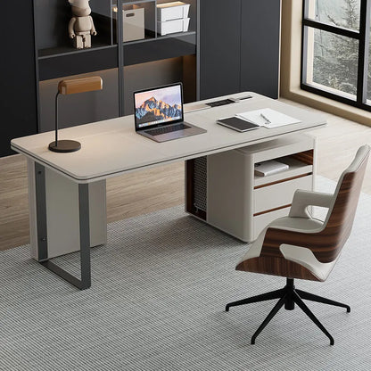 Office Desk Minimalist Design Boss Computer Desk Office Furniture Modern Simple Saddle Leather Desk Light Luxury Home Study