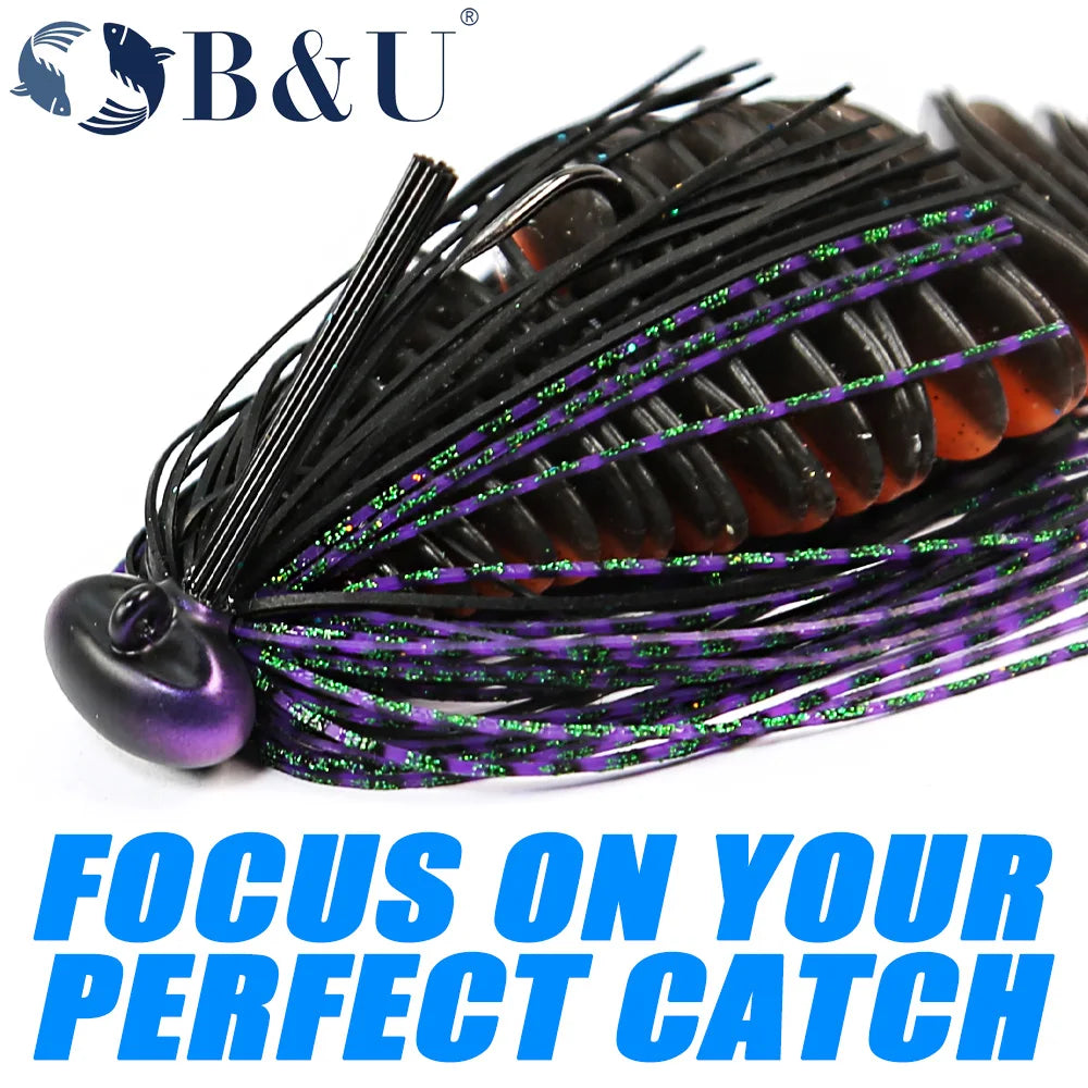 B&U 3/8oz 1/2oz Rubber Jig weedless jig Bass jig Chatter bait fishing lure chatterbait Wobbler For Bass Fishing Tackle