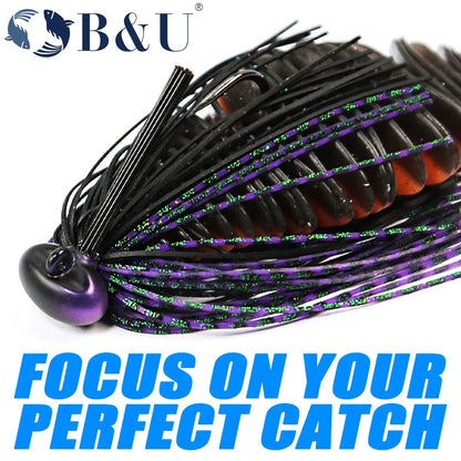 B&U 3/8oz 1/2oz Rubber Jig weedless jig Bass jig Chatter bait fishing lure chatterbait Wobbler For Bass Fishing Tackle