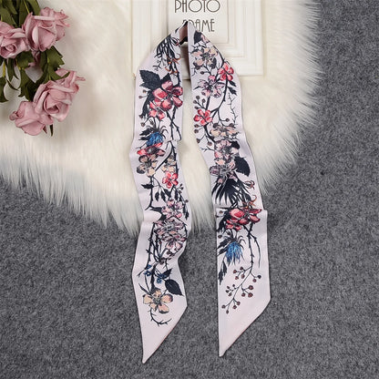 2024 New Luxury Brand Scarf Tarot Women Scarf Bag Hair Skinny Silk Scarves Design Foulard Neckerchief Headband For Ladies