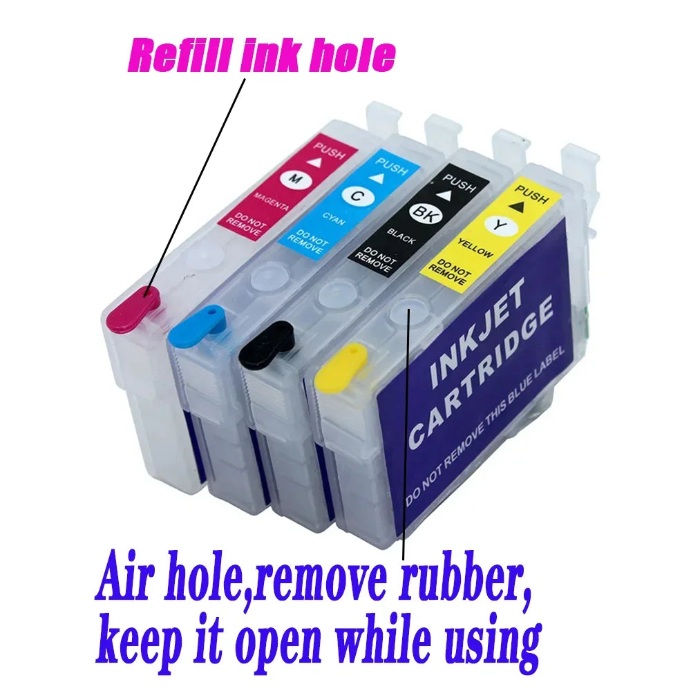 4PC 502XL 29XL 18XL 220 16XL 603XL 604XL 503XL 212XL Refill Ink Cartridge No Chip For Epson XP 2200 2205 3200 3205 Printers