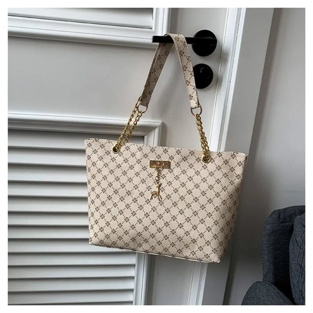 Women Luxury Design Tote Bag  Large Capacity Handbag Fashion Printing Shoulder Bag Trendy New Shopping Bag Purse