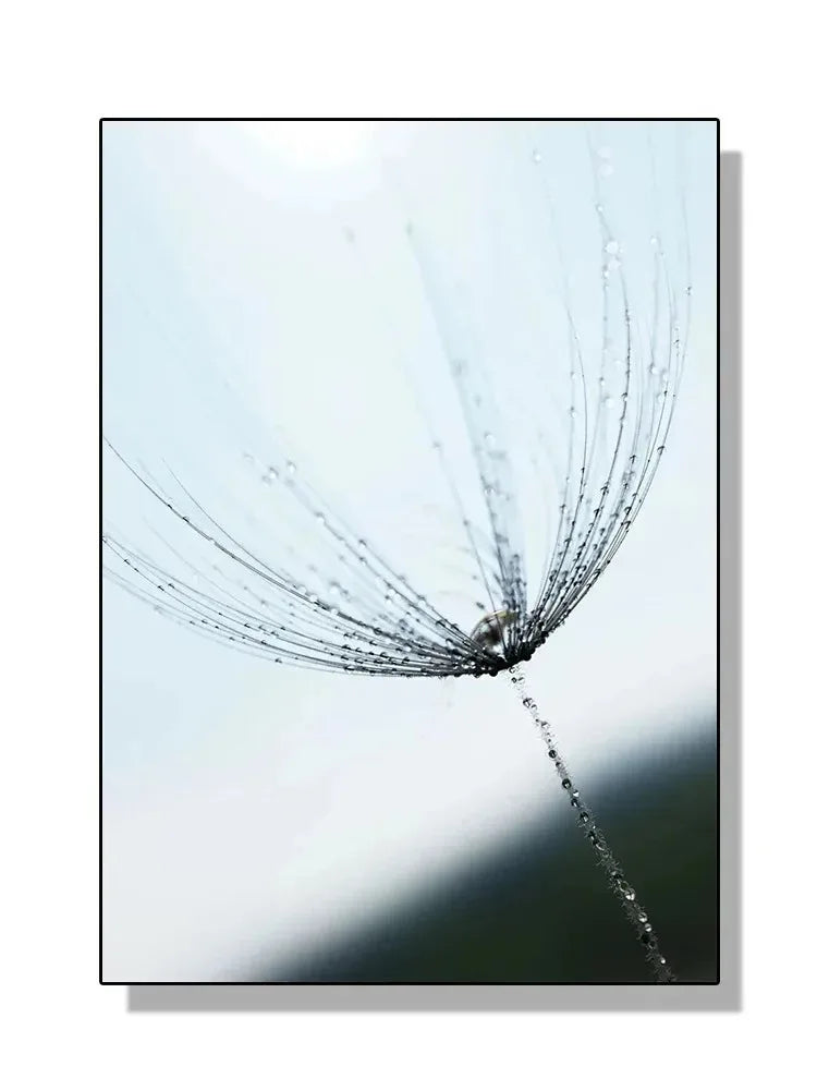 Modern Black and White Plant Dandelion Wall Art Minimalist Print Canvas Painting Posters for Living Room Modern Home Decor