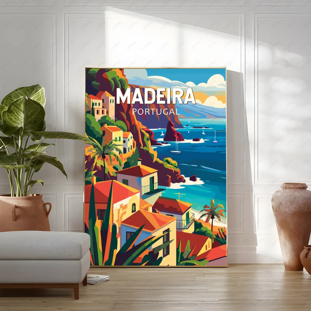 Pictures Portugal Painting Poster Room Decor Home Decoration Interior Wall Art Printing Waterproof Bathroom BedRoom Posters Gift