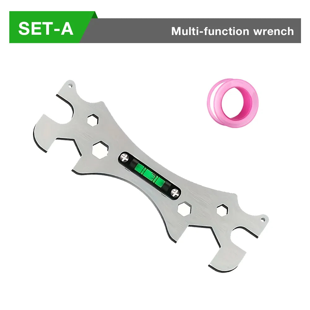 Specialized Wrench For Shower Faucet, Faucet Wrench With Level, Pipe Wrench, Multi-purpose Bathroom Level Wrench, Leveling Tool