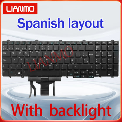 US/DE/SP/LA/UK/FR For Dell Latitude E5550 E5570 5580 5590 5591 P53F M3510 7510 7710 7720 7510 7520 Backlight Keyboard