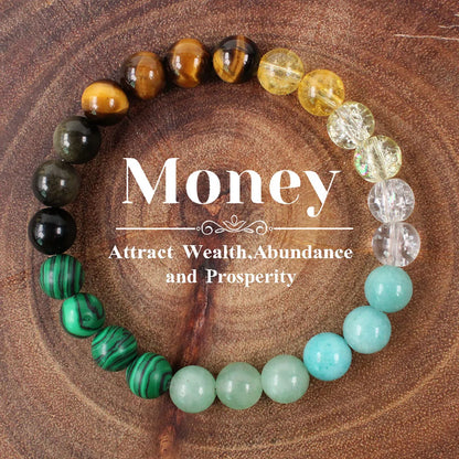 1PC Natural Stone Bracelet For Women Men 8MM Tiger Eye Crystal Beads Elastic Bangle Couple Reiki Healling Fashion Jewelry Gift