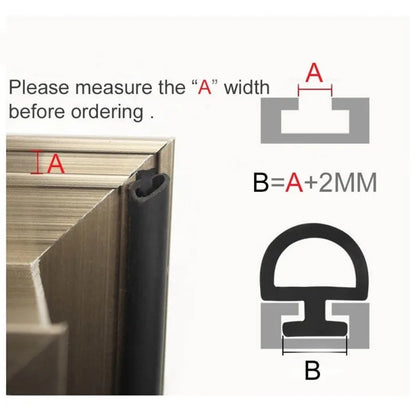 5/10M Bottom Width 5/6/7mm EPDM Sealing Strips Bridge Aluminum Door/Window Sealed Plastic E nergy S aving  And Doors