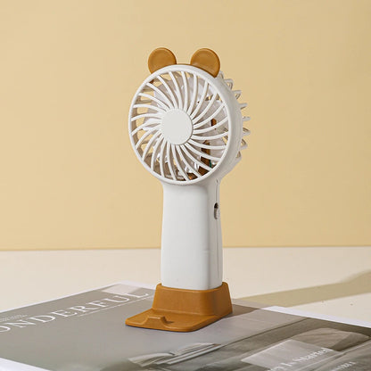 Portable Handheld Fan USB Rechargeable Silent Cooling Fan 3 Speed Adjustable Lightweight Mini Fan for Travel Office Home