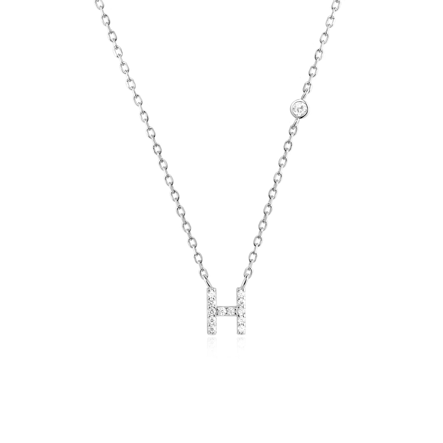 VEWANT New 925 Sterling Silver Monogram Initial Letter A M Pendant Long Chain Necklace Crystal Fine Jewelry Luxury Fine Jewelry