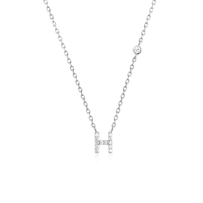 VEWANT New 925 Sterling Silver Monogram Initial Letter A M Pendant Long Chain Necklace Crystal Fine Jewelry Luxury Fine Jewelry