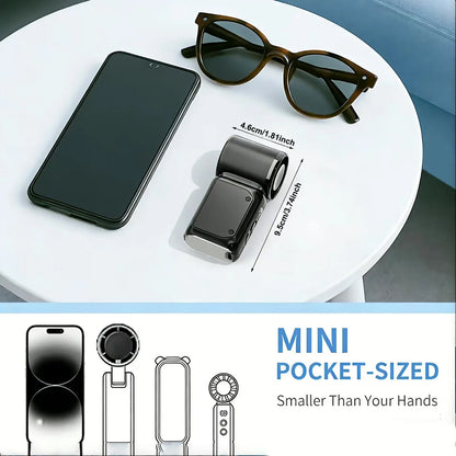 Handheld Small Fan, Portable Mini Bladeless Electric Fan, USB Charging Pocket Portable Fan, Suitable for Outdoor and Travel Use