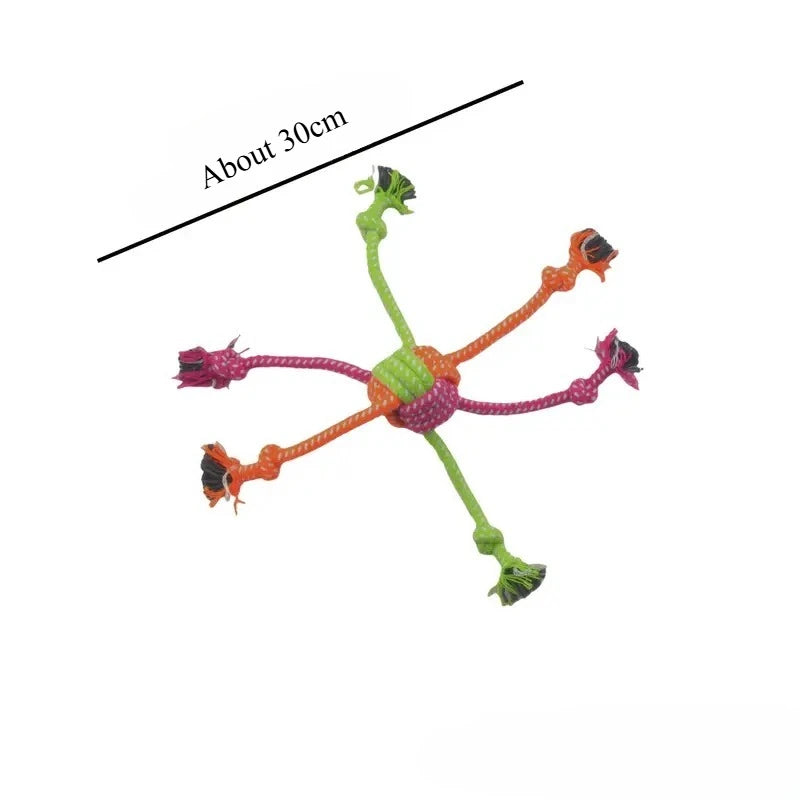Dog Puppy Teeth Cleaning Interactive Toy Bite Rope Toy Pet Wear-Resistant Cotton Knot Chewing and Bite Resistant Pet Supplies