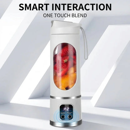 Portable USB Rechargeable Mini Blender & Juicer with Digital Display & 12-Blade System - Suitable for Travel, 3 Modes, USB- Oper