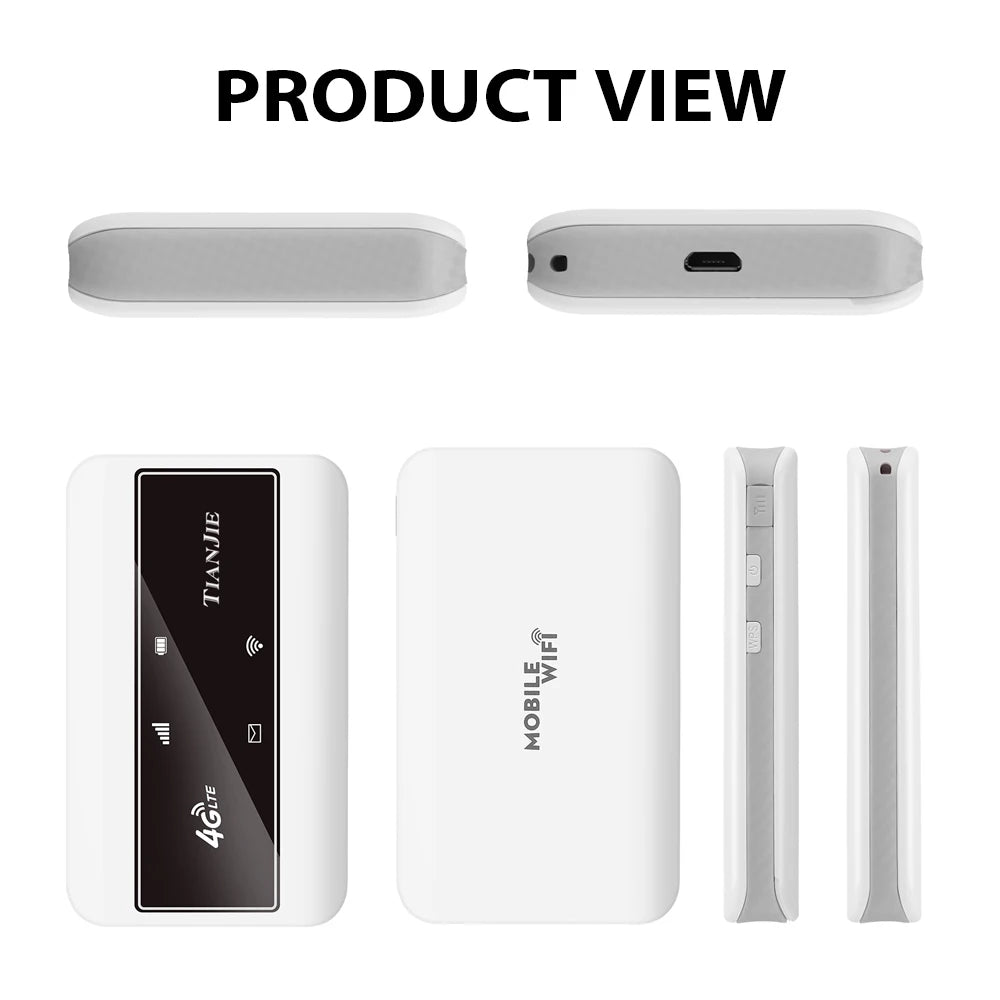 TIANJIE MF904 4G Mobile WiFi Router Mifi With Wifi Hotspot,2100mAh Battery Portable Router,150Mbps Support Global Band Business