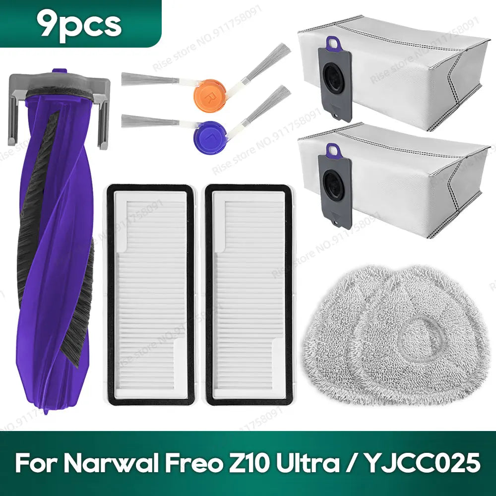 Compatible for Narwal Freo Z10 Ultra / YJCC025 Accessories Roller Brush Hepa Filter Dust Bag Mop Cloth