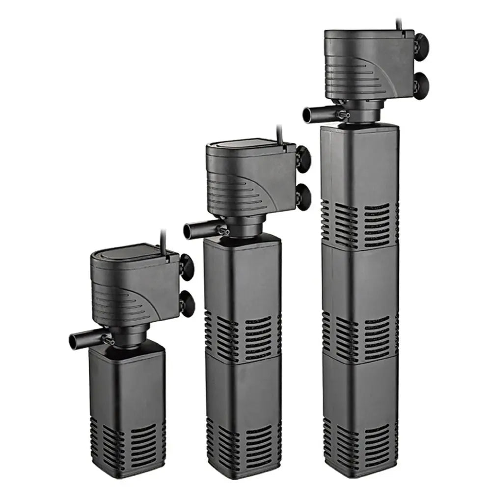Plastic 3 in 1 Fish Tank Filter 4/6/12/20/30W Filtration Fish Tank Built-in Filter Increase Air Oxygen with Inner Sponge