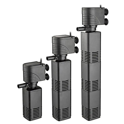 Plastic 3 in 1 Fish Tank Filter 4/6/12/20/30W Filtration Fish Tank Built-in Filter Increase Air Oxygen with Inner Sponge