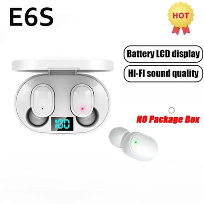 E6S Kabellose Bluetooth-Kopfhörer TWS Bluetooth-Headset Kabellose Ohrhörer mit Geräuschunterdrückung und Mikrofon