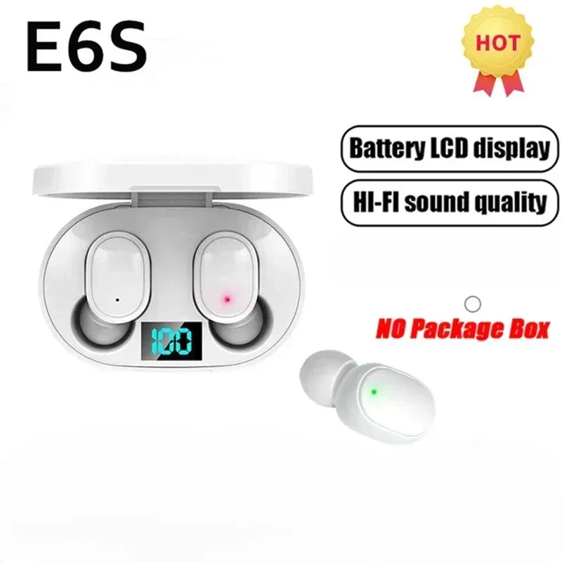 Écouteurs Bluetooth sans fil E6S TWS avec microphone intégré et réduction de bruit