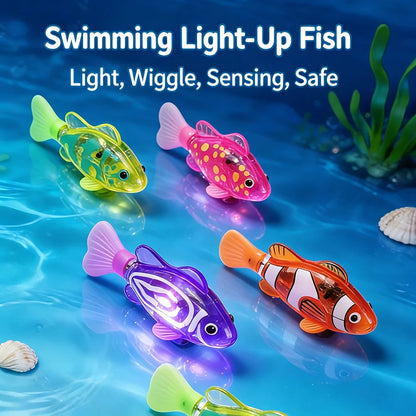 Pet Cat Toy LED Interactive Swimming Robot Fish Toy, Glowing Electric Fish Toy for Cats, Stimulates the Hunting Instinct of Pets